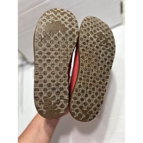 Sanuk womens Red Washed Canvas Loafers Size 6 - Picture 2 of 9